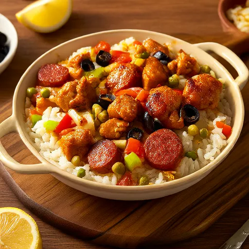 Brown Rice, Chicken, and Chorizo Paella