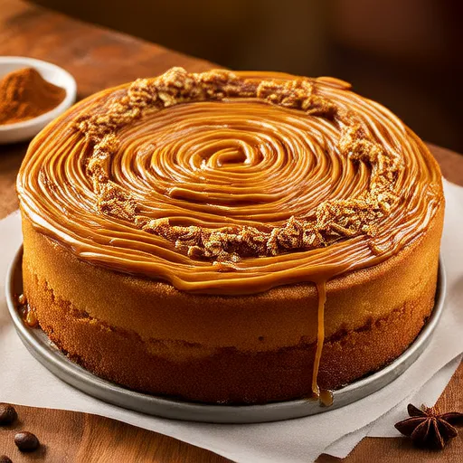 Bolo de Café com Cobertura e Camada de Canela