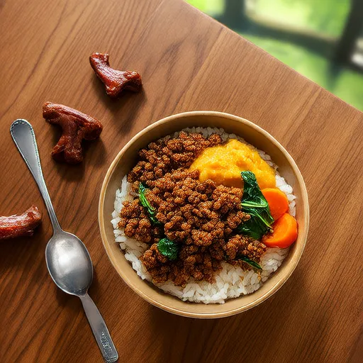Hausgemachtes Hundefutter mit Rindfleisch