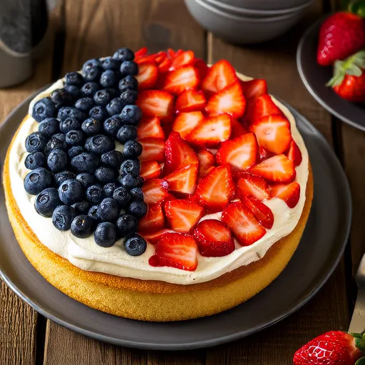 Rot-Weiß-Blau-Erdbeer-Schichtkuchen
