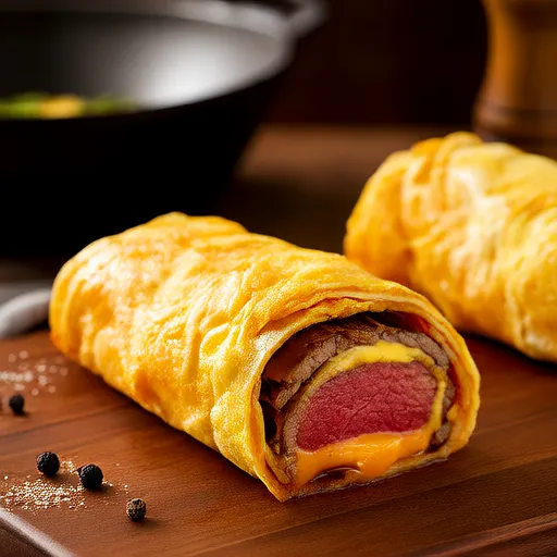 Rollos de huevo con Philly Cheesesteak de Justin Rowland