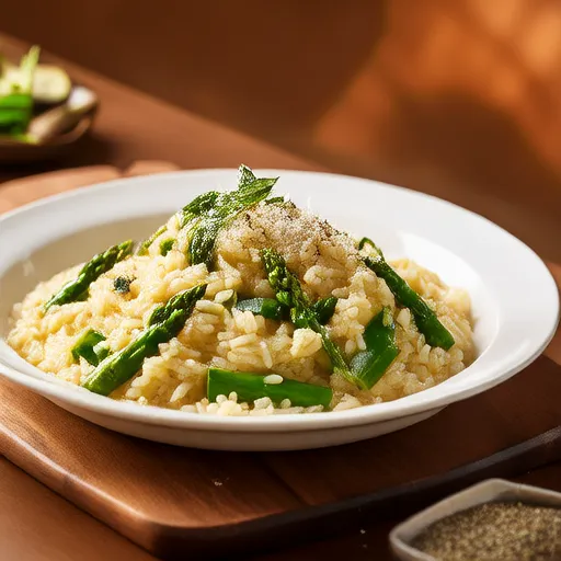 Risotto mit Spargel und Bison-Bacon