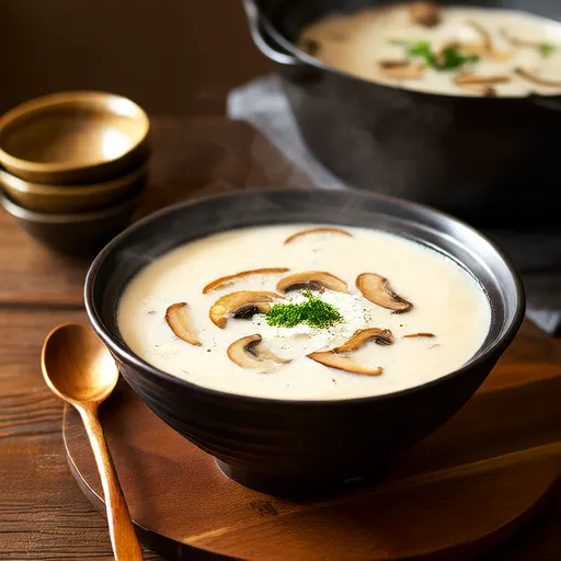 Cremini Mushroom and Rice Soup