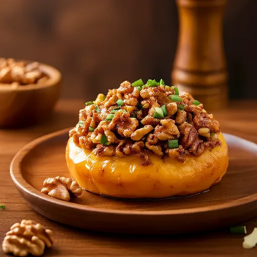Bola de Queijo com Pera e Nozes-Pecã
