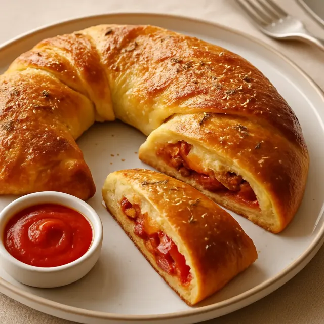 Pizza-gefüllter Crescent-Ring