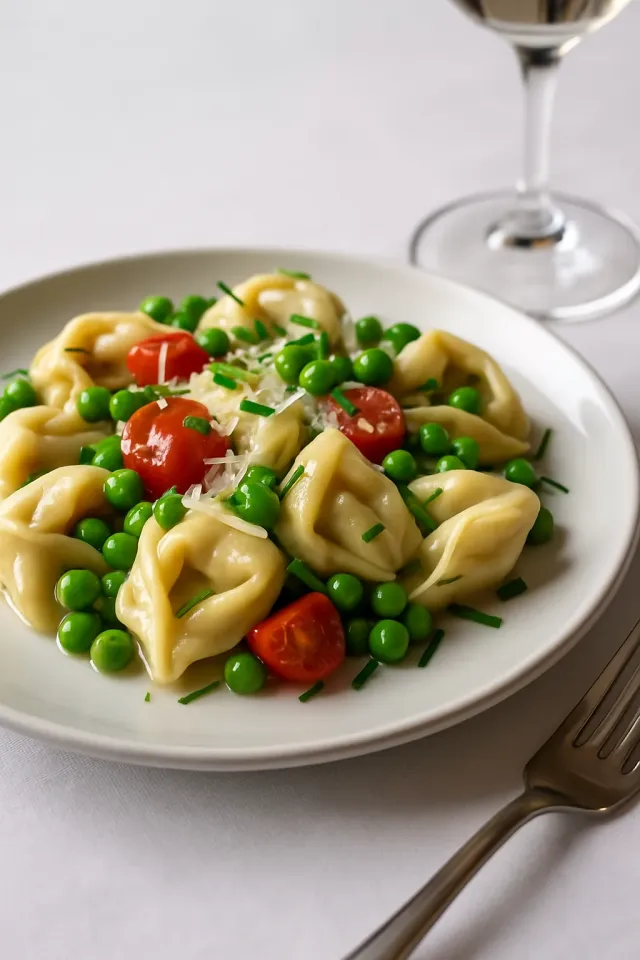 Salada de Tortellini com Tomates e Ervilhas