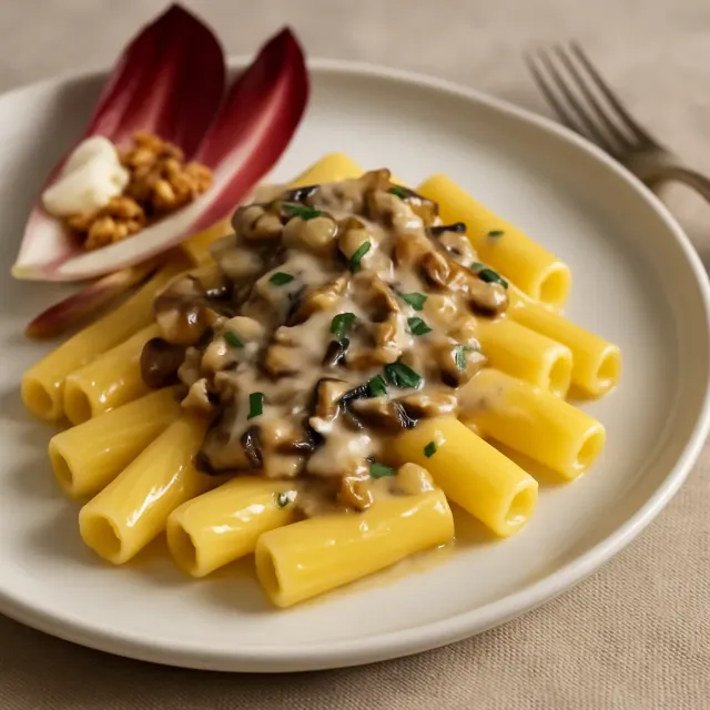 Gorgonzola Soslu Makarna ve Radikyo