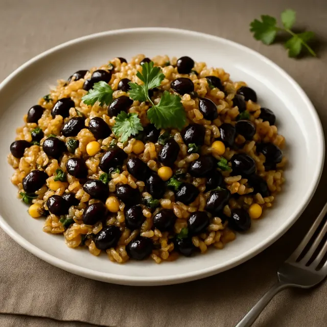 Quinoa und schwarze Bohnen