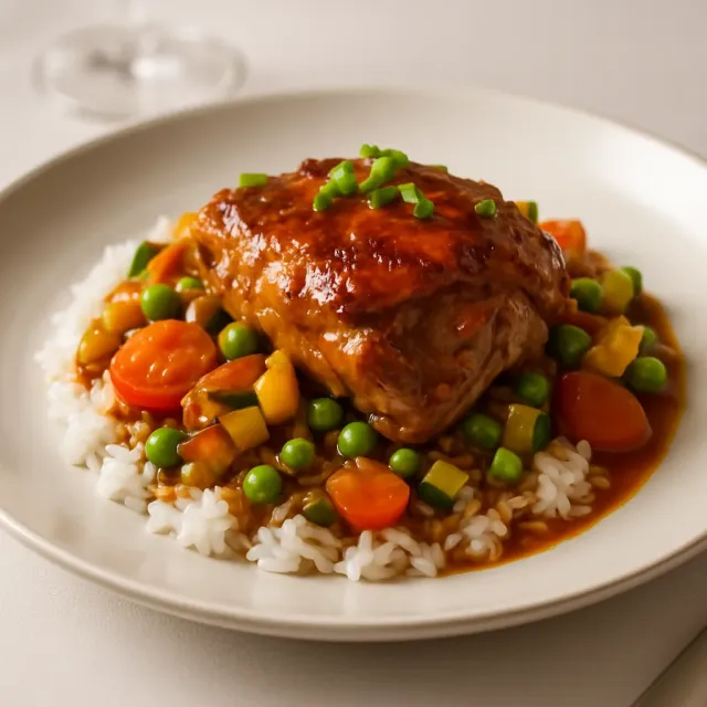 Jamaikanisches braunes Huhn-Eintopf
