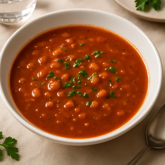 Würzige Tomaten-Linsensuppe