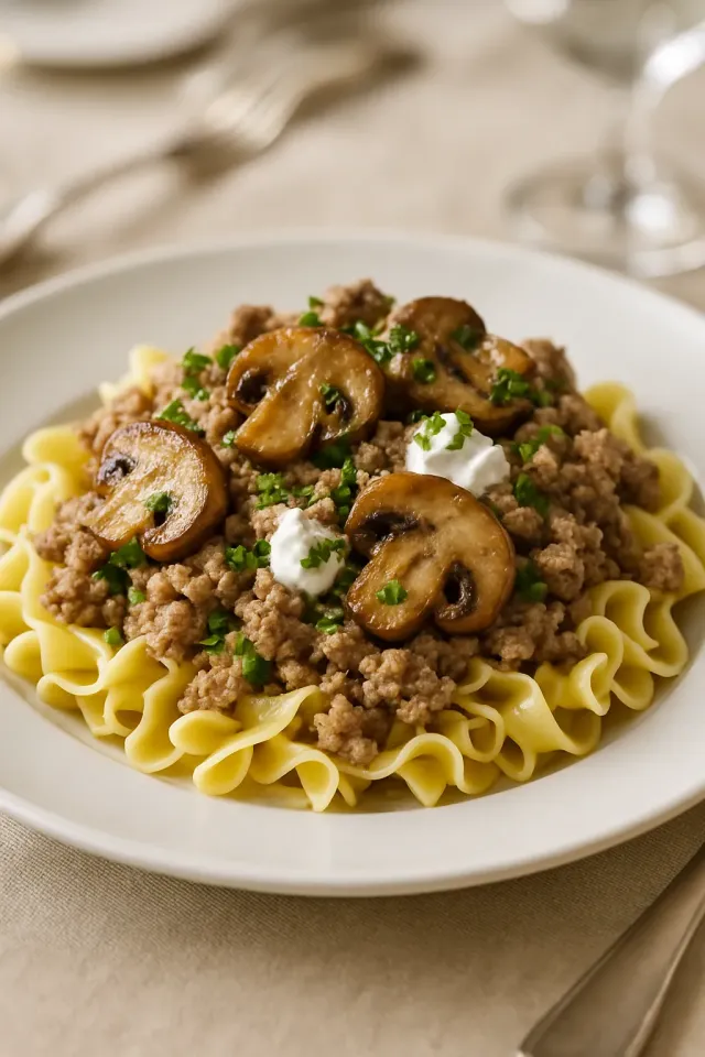 Einfaches Stroganoff