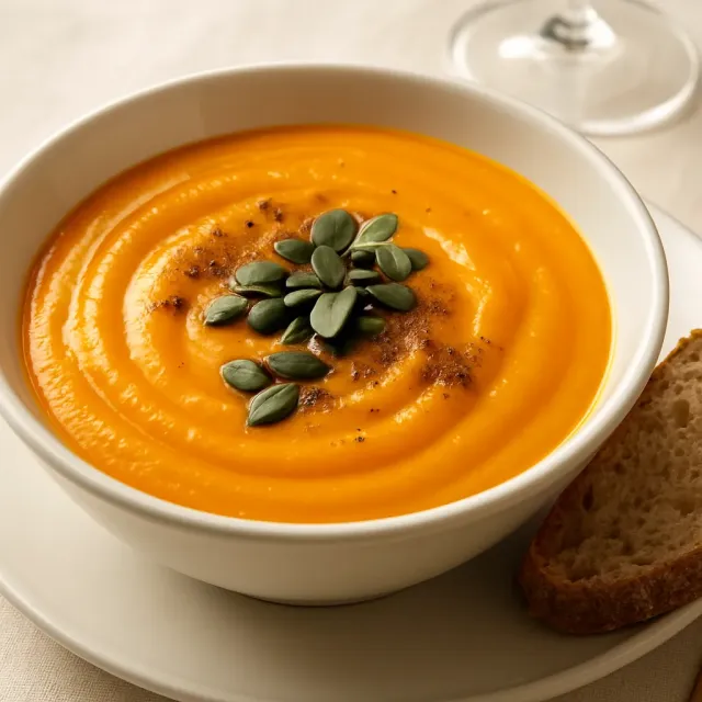 Sopa de Abóbora com Leite de Coco