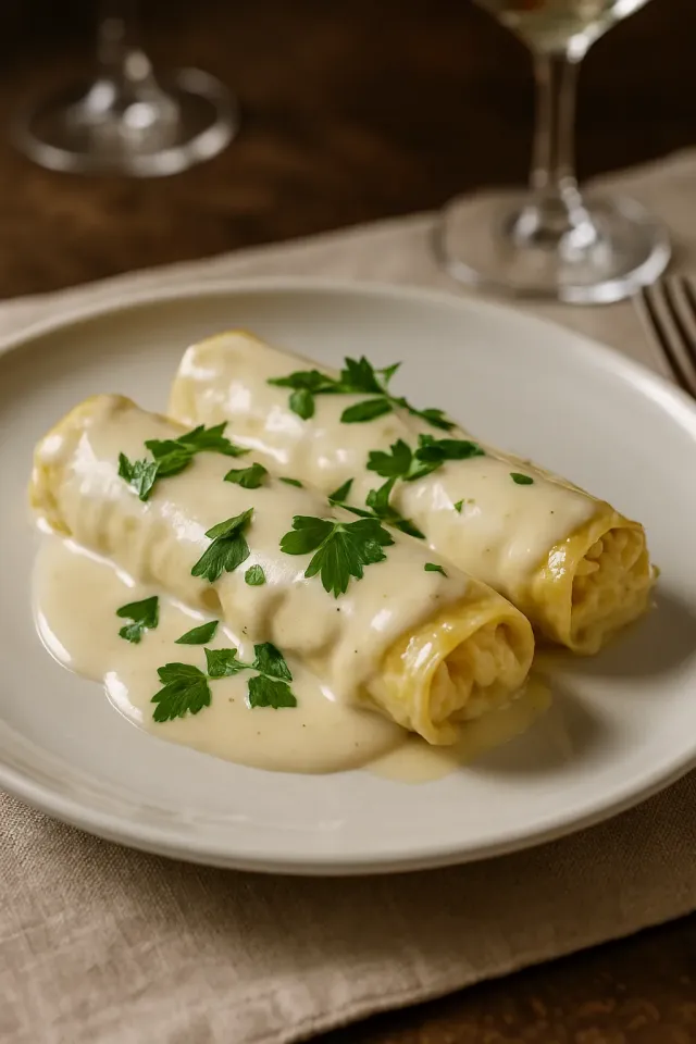 Manicotti Rellenos de Pollo Fácil