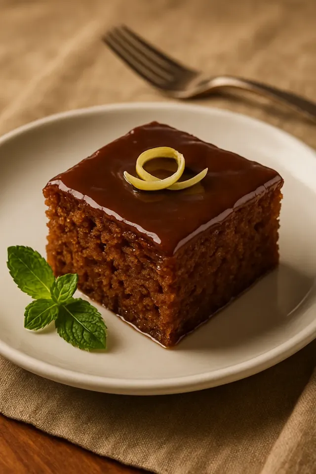 Gingerbread Cake with Lemon Glaze