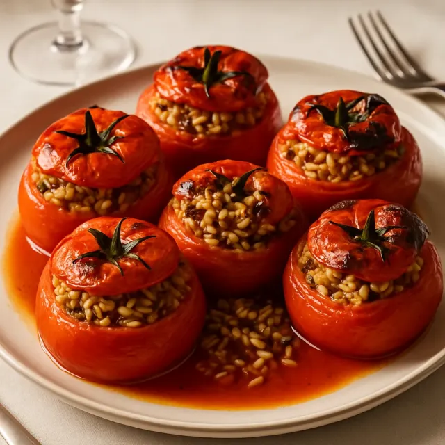 Greek Stuffed Tomatoes and Peppers (Yemista)