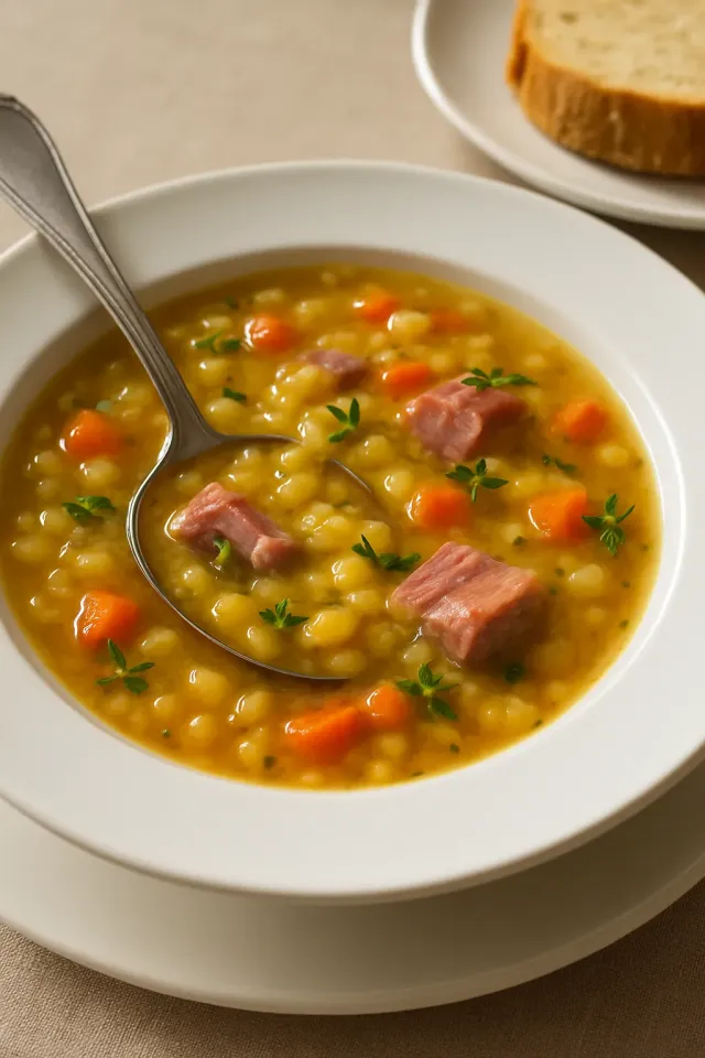 Kanadische gelbe Spalterbsensuppe mit Schinken