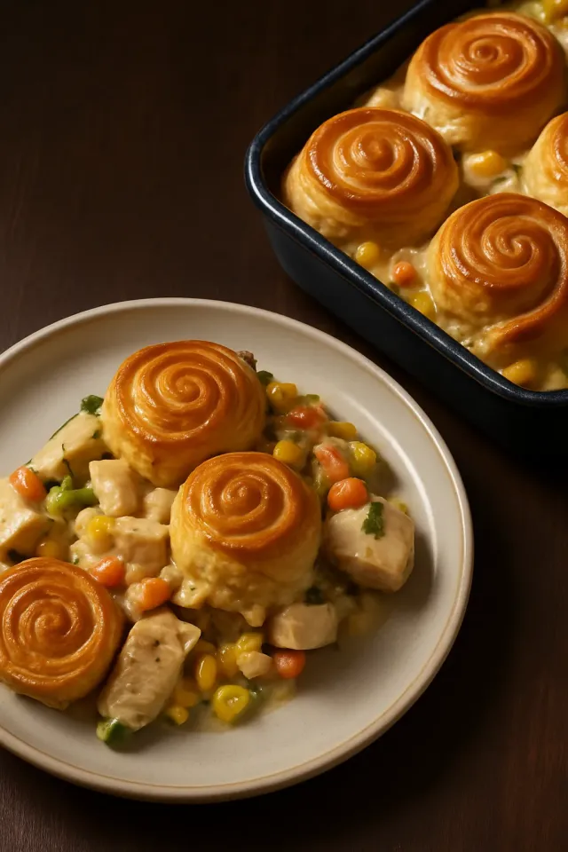 Bánh casserole gà hầm