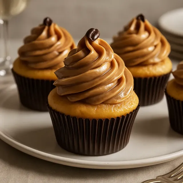 Cupcakes de Baunilha com Cobertura de Café Expresso