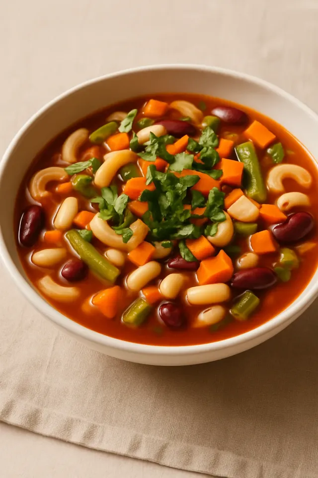 Herzhaftes vegetarisches Minestrone