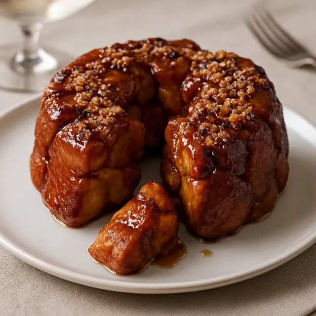 Pão de Macaco Fácil com Bacon e Xarope de Bordo