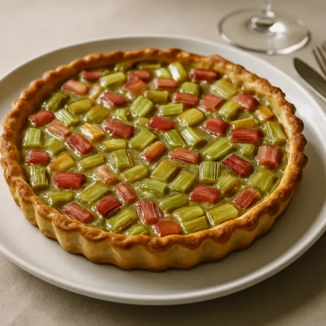 Pai Custard Rhubarb