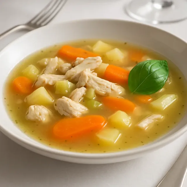 Домашний куриный суп с лапшой Жана
