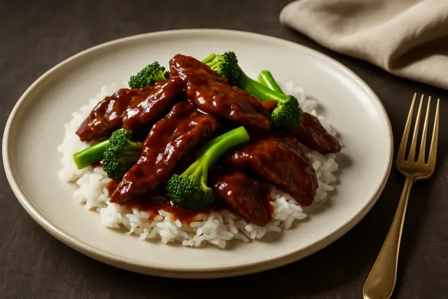Bœuf mongolien aux oignons printaniers