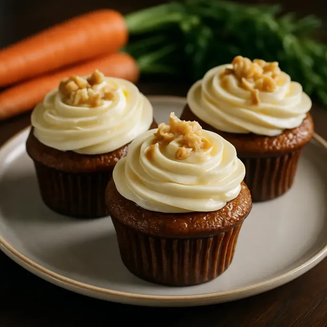 Cupcakes de Cenoura com Cobertura de Cream Cheese e Chocolate Branco