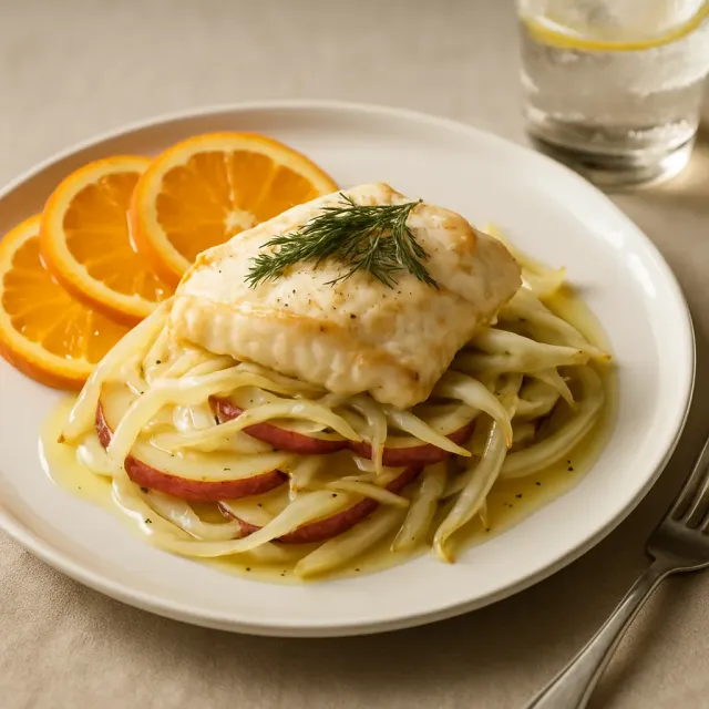 Patate e pollo gratinati con finocchio