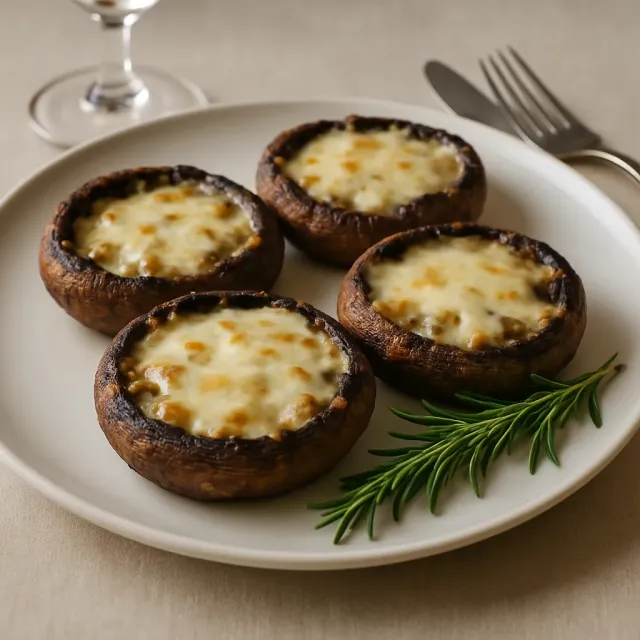 Pesto-Stuffed Grilled Portobellos