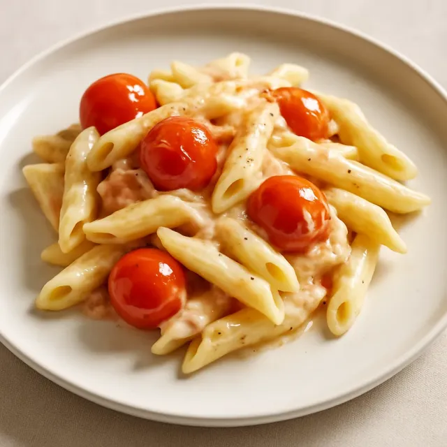 Weißbohnensauce mit Tomaten und Pasta