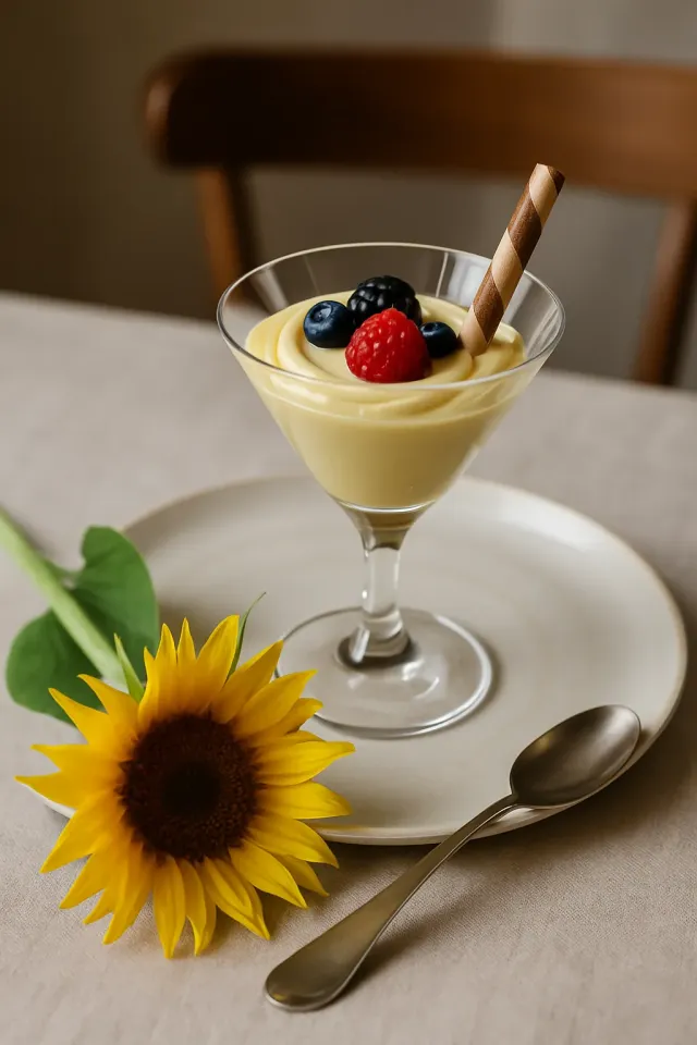 Zitronenmousse mit Beeren