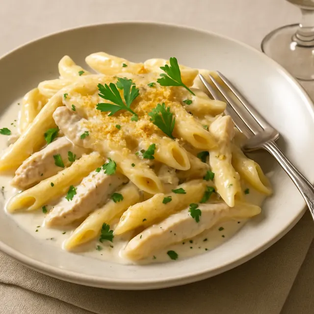 Сливочная запеканка с курицей и пастой Пиккато