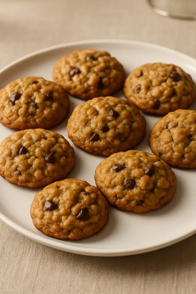 Galletas de avena, mantequilla de maní y chispas de chocolate