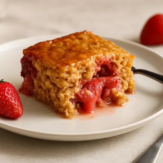 Oatmeal Panggang Stroberi Selai Kacang