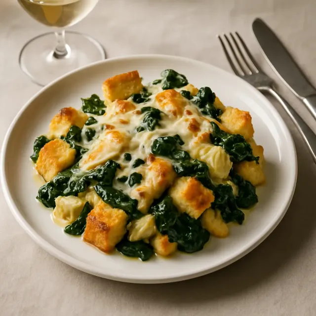 Make-Ahead Spinach and Mozzarella Breakfast Strata
