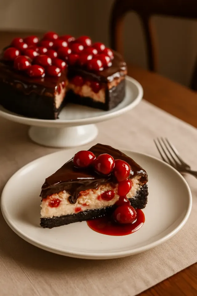 Cheesecake de Cereja e Chocolate