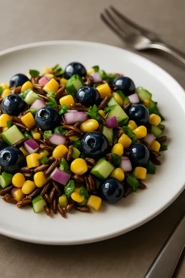 Salada de Milho, Mirtilo e Arroz Selvagem