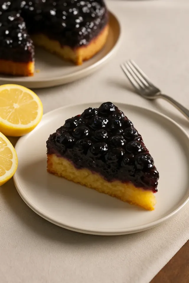 Zitronen-Heidelbeer-Upside-Down-Kuchen