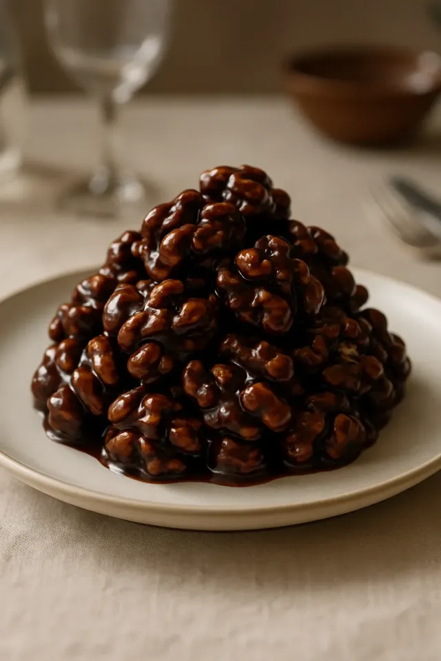 Popcorn au Chocolat et aux Noix Caramélisées