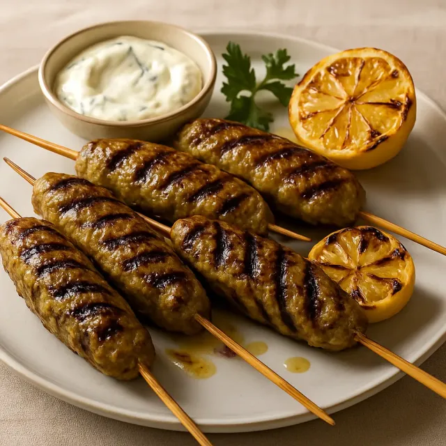 Spiced Harissa Beef-and-Lamb Koftas