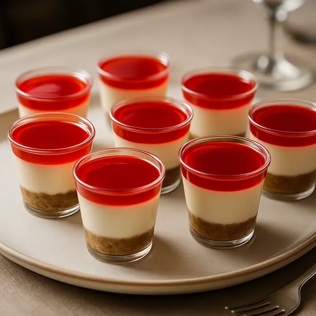 Jell-O Shots Kue Keju Stroberi