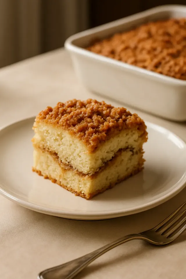 Bolo de Café com Cobertura e Camada de Canela