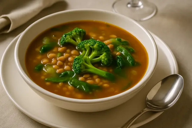 Sopa de Espinacas y Lentejas Fácil