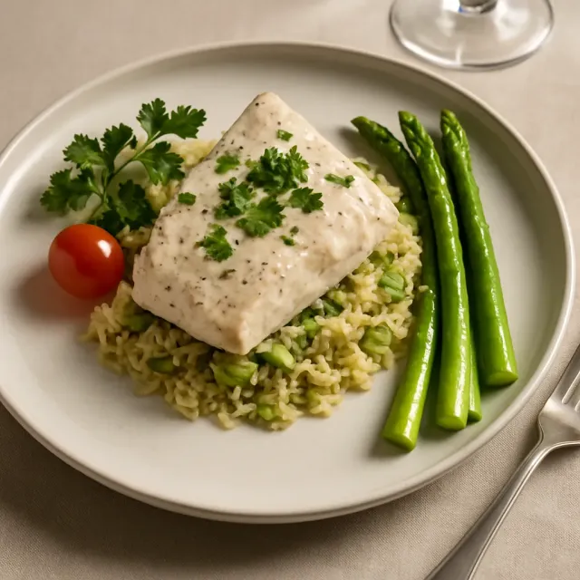 Atún con pilaf de arroz