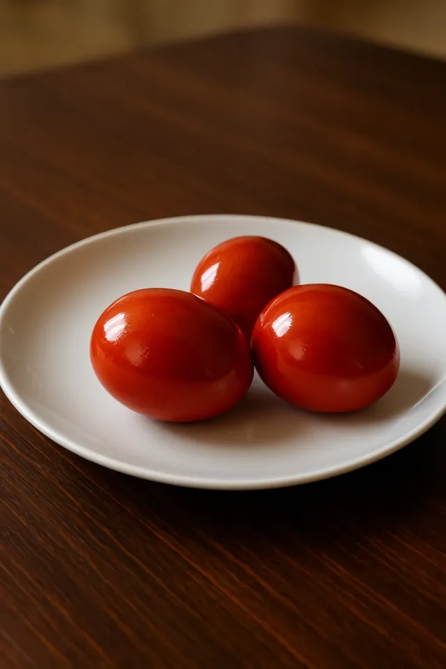 Uova di Pasqua greche rosse tinte