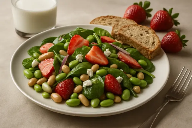 Strawberries, White Bean, and Edamame Salad