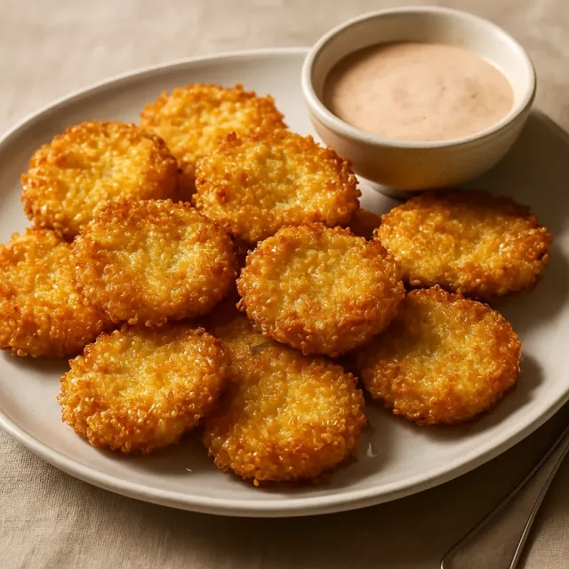 Chips de Picles Crocantes na Fritadeira Elétrica com Molho de Imerção Crioulo