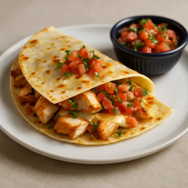 Quesadillas với Ức Gà Xông Khói Gỗ Anh Đào và Pico de Gallo