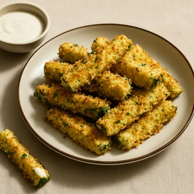 Gebackene Panko-Panierte Zucchini-Pommes